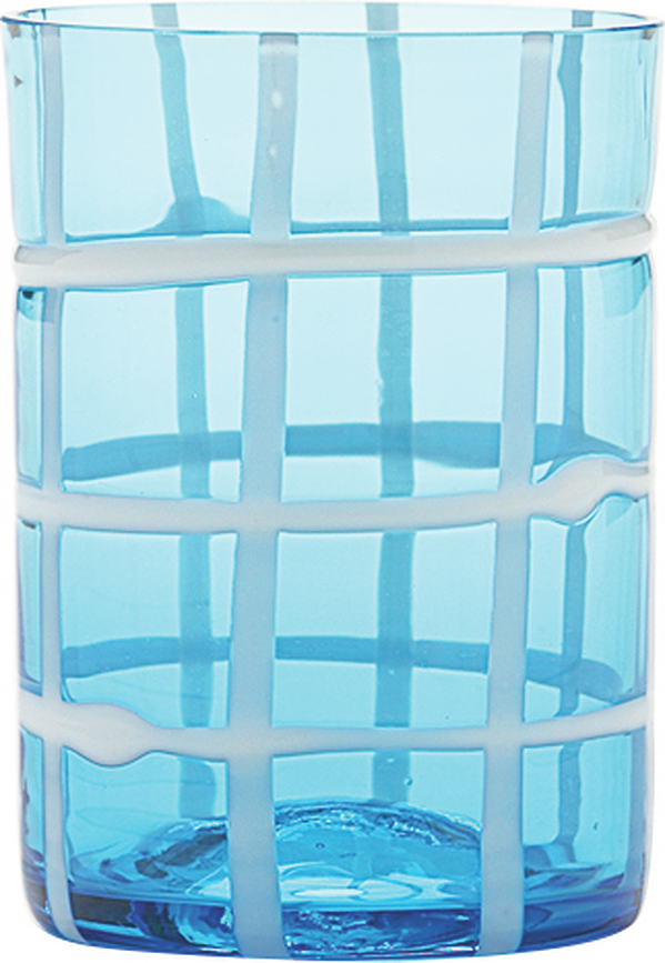 Bicchiere di vetro Twiddle 350 ml acquamarina