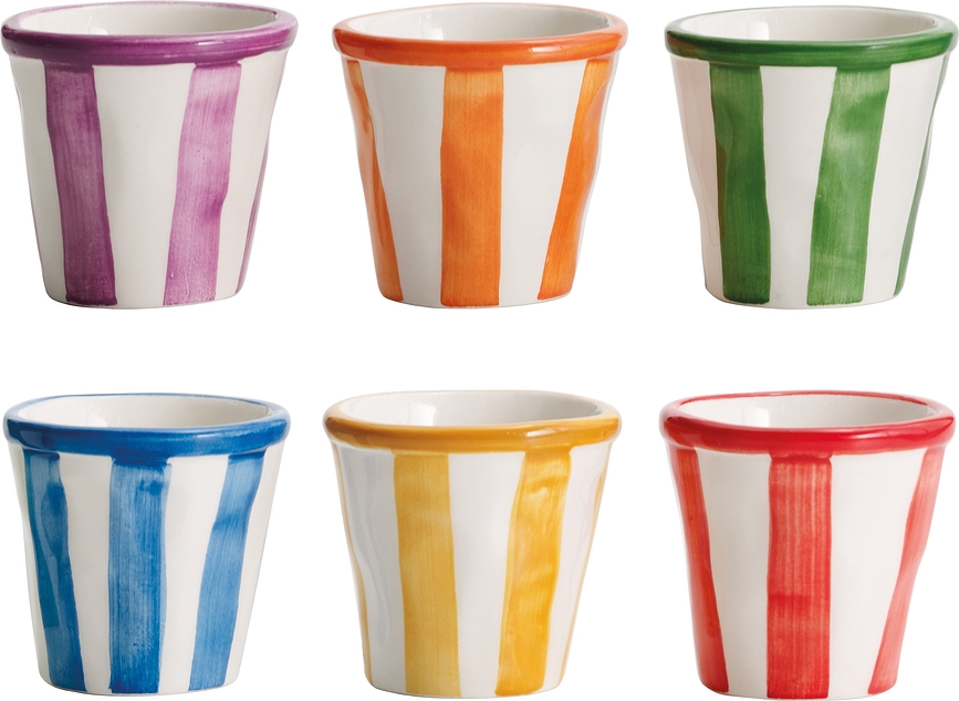 Bicchierini Righe Tasses 70 ml, Lot de 6