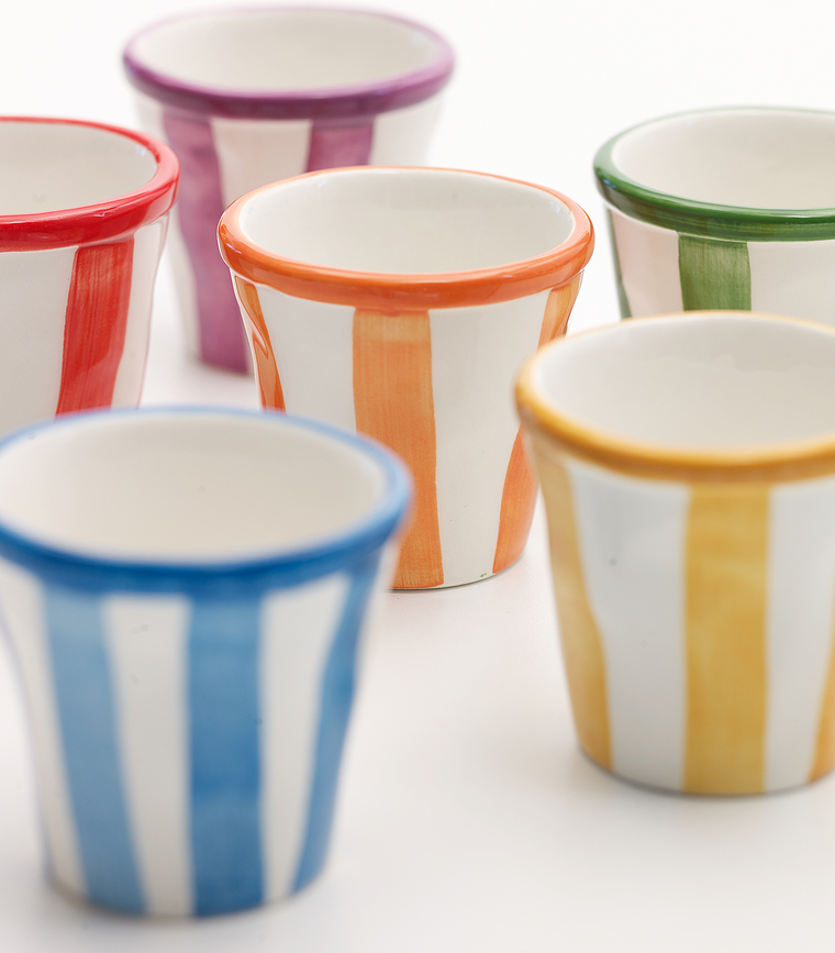 Bicchierini Righe Tasses 70 ml, Lot de 6