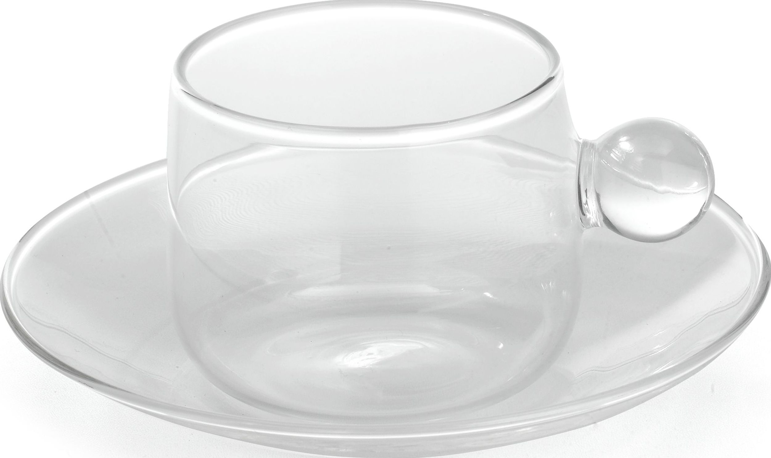 Bilia Kaffeetasse 120 ml durchsichtig mit Untertasse