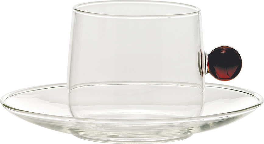 Bilia Tea cup 220 ml amber with a saucer