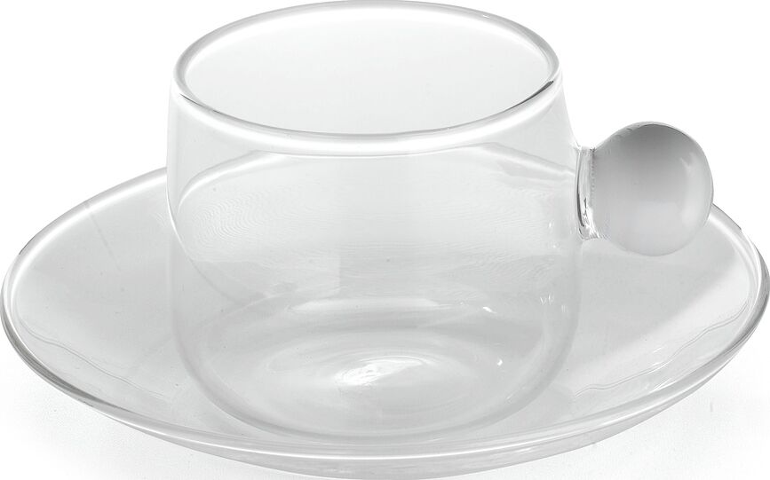 Ceașcă pentru ceai Bilia 220 ml albă cu farfurioară
