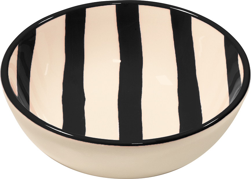 Cuenco Lido Righe, 13 cm, a rayas, negro