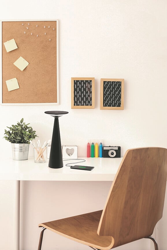 Dama Svetilka brezžična, 29 cm, bela