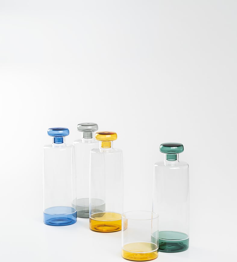 Filo Glasflasche 1 l, blau