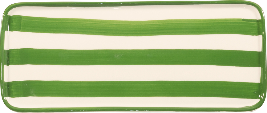 Fuente de servir rectangular Lido Righe, 26,5 cm, verde