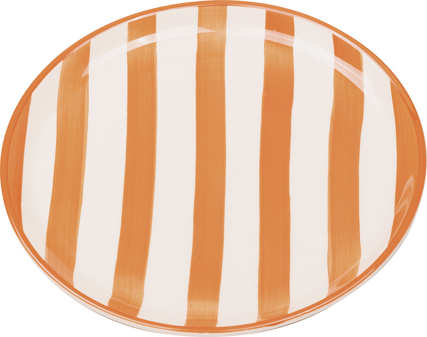 Jídelní talíř Lido Righe pruhovaný 28 cm cihlový