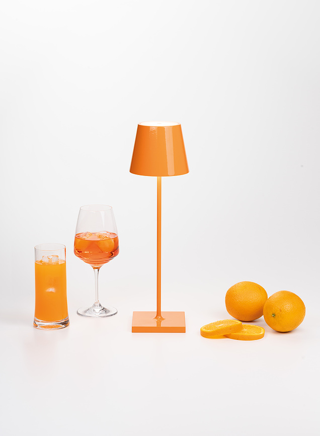 Lampa stołowa Poldina Glossy 38 cm pomarańczowa