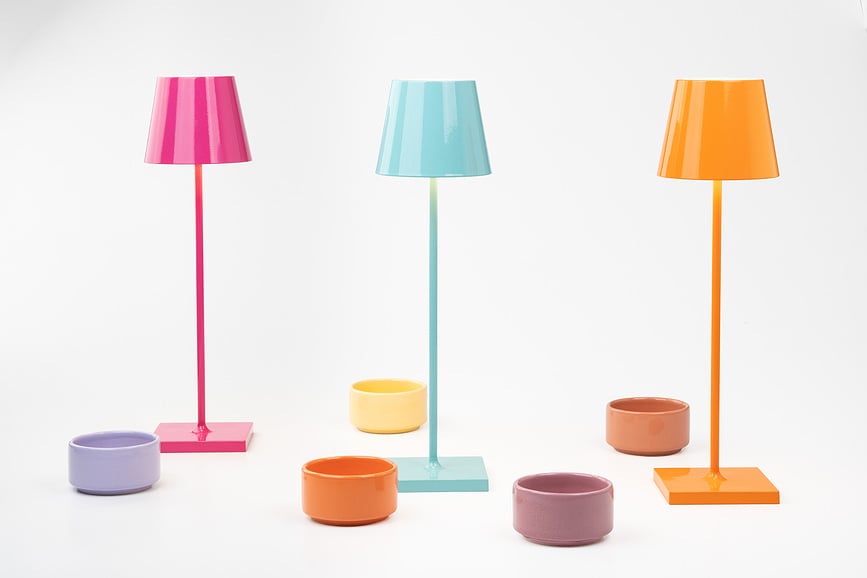 Lampa stołowa Poldina Glossy 38 cm pomarańczowa