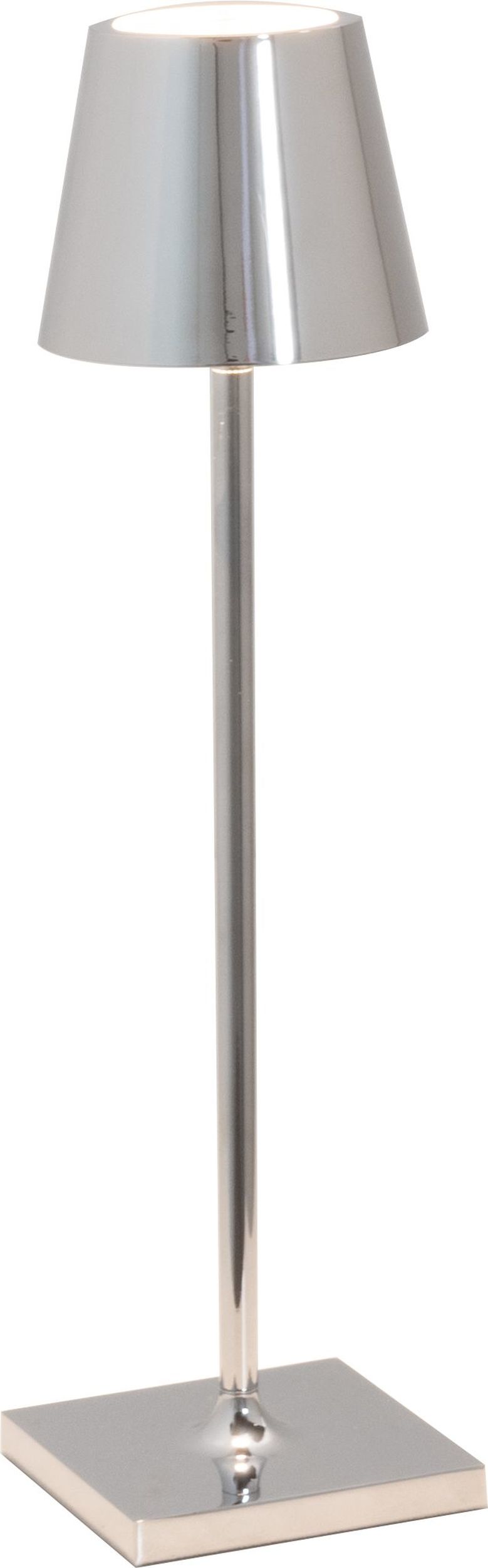 Lampa stołowa Poldina Micro 27,5 cm metaliczna srebrna