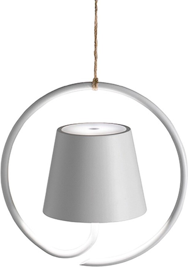 Lampa wisząca Poldina okrąg biała z kloszem na magnes