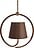 Lampa wisząca Poldina okrąg brązowa z kloszem na magnes