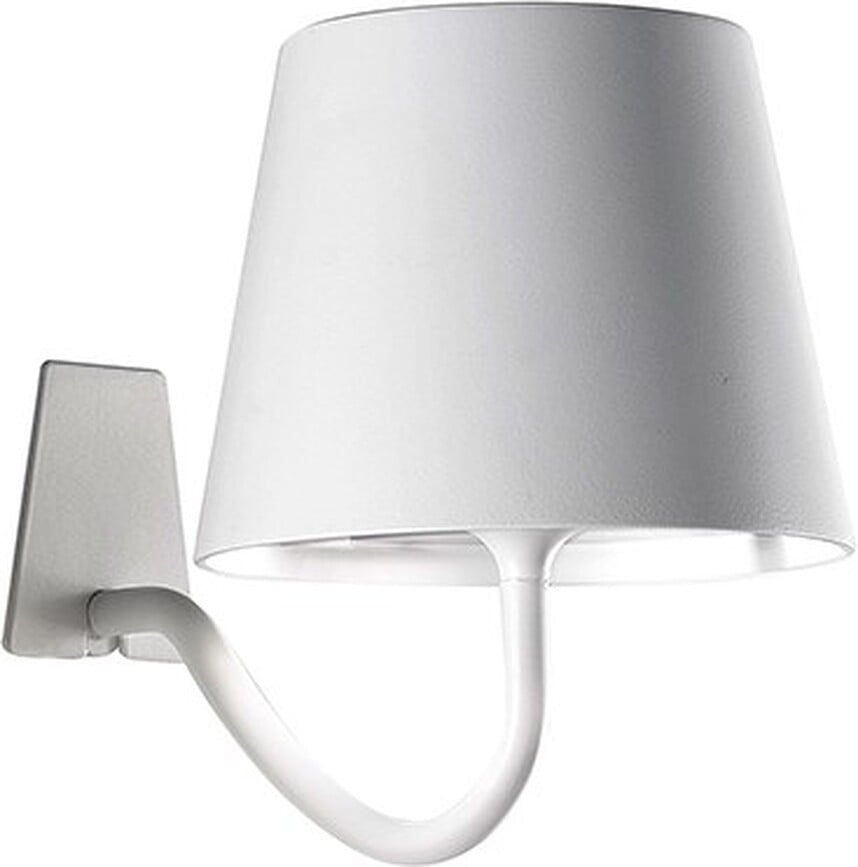 Lampada da muro Poldina bianca con supporto per magnete