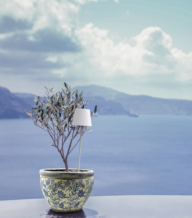 Lámpara de jardín Poldina, marrón, con pantalla magnética