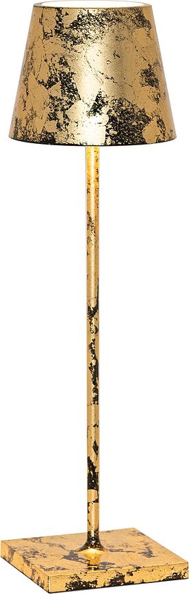 Lámpara de Mesa Poldina, 38 cm, negra y dorada