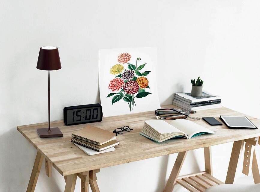 Lámpara de Mesa Poldina, 38 cm, verde oscuro