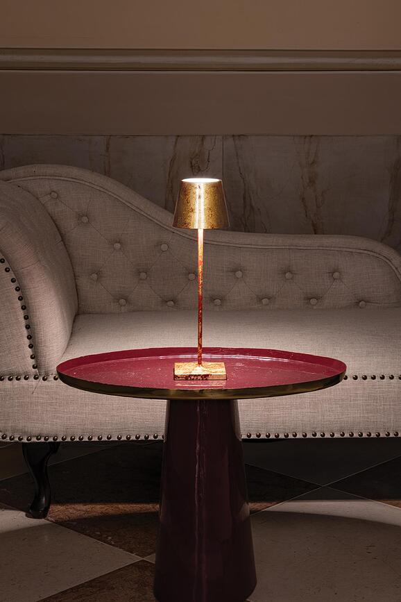 Lámpara de Mesa Poldina, 38 cm, verde oscuro