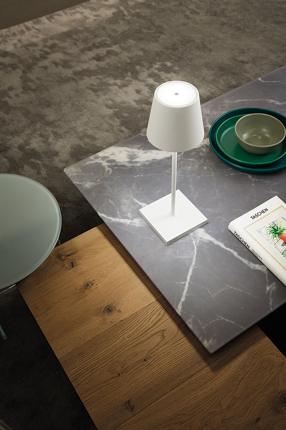 Lámpara de Mesa Poldina, 49,7 cm, blanca