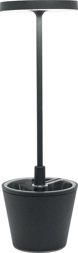 Lámpara de Mesa Poldina Reverso, gris oscuro, con recipiente