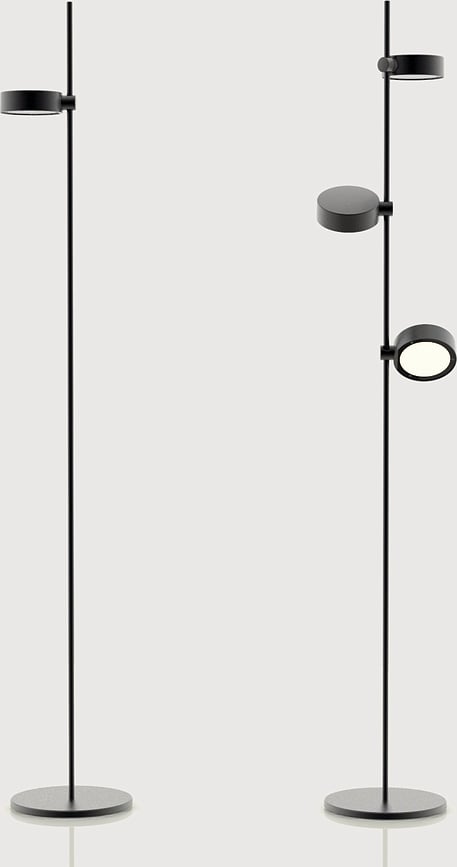 Lámpara de Pie inalámbrica Super O, 160 cm, negra, triple