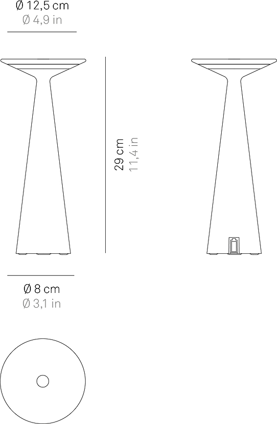 Lámpara inalámbrica Dama, 29 cm, blanca