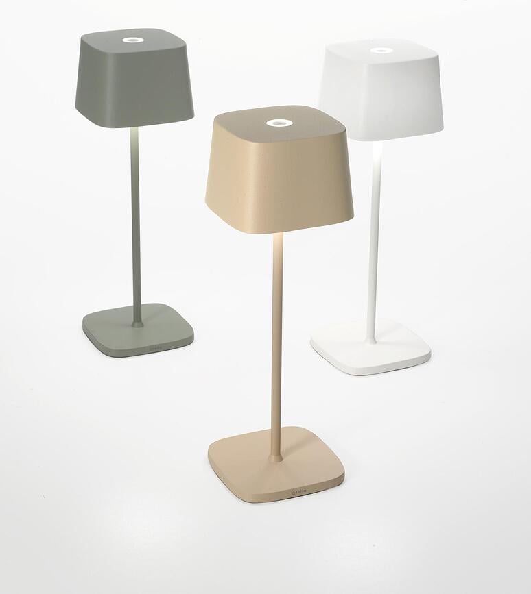 Lámpara inalámbrica Ofelia Pro, 29 cm, beige, con temperatura de color regulable