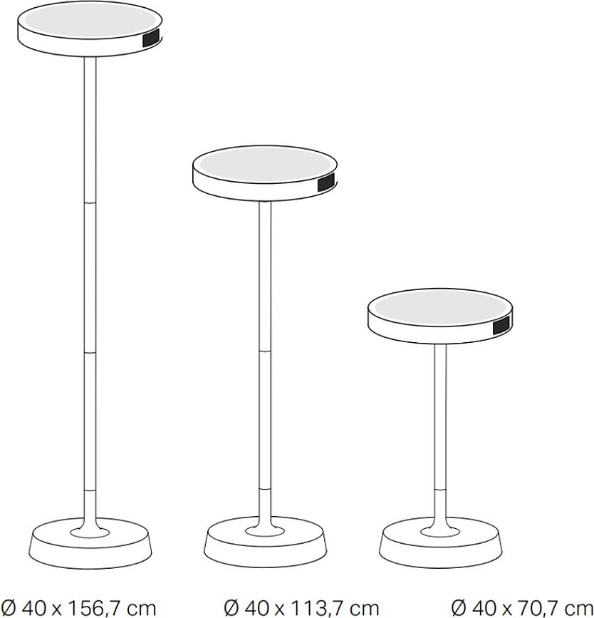 Lámpara solar regulable en altura Barbell, marrón