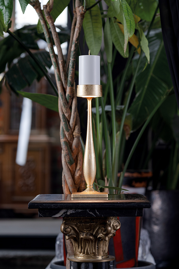 Lampe de table sans fil Perpetua 35,6 cm dorée avec large base