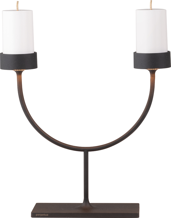 Lampe de table sans fil Perpetua 35,6 cm noire double