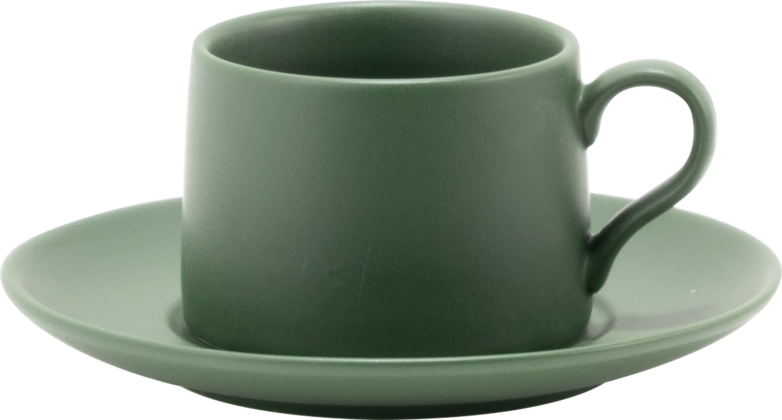 Levante Kaffeetasse 80 ml, oliv, mit Untertasse