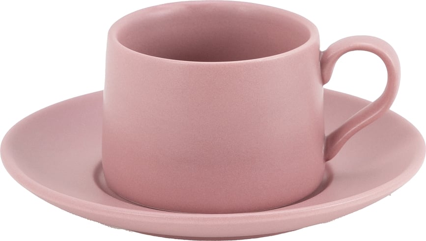 Levante Φλιτζάνι καφέ με πιατάκι, 80 ml, ροζ