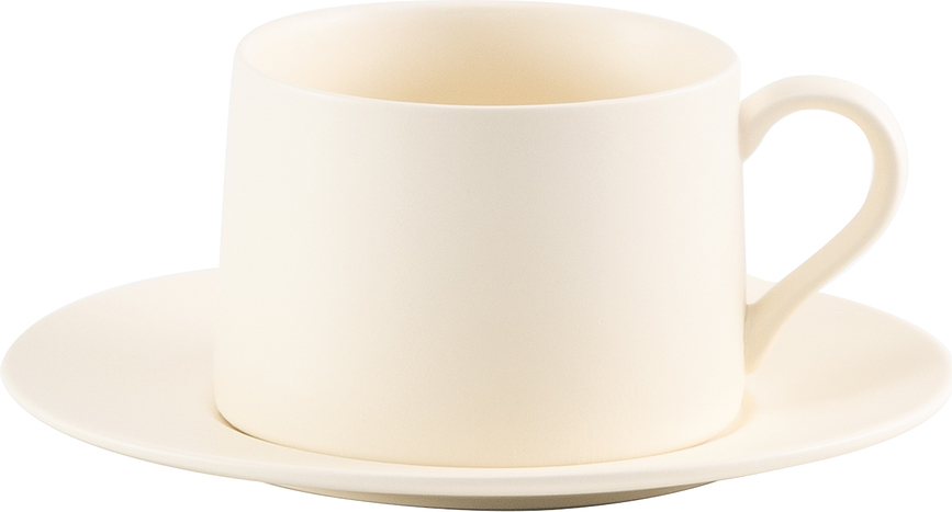 Levante Šalica za čaj 435 ml boje slonovače s tanjurićem