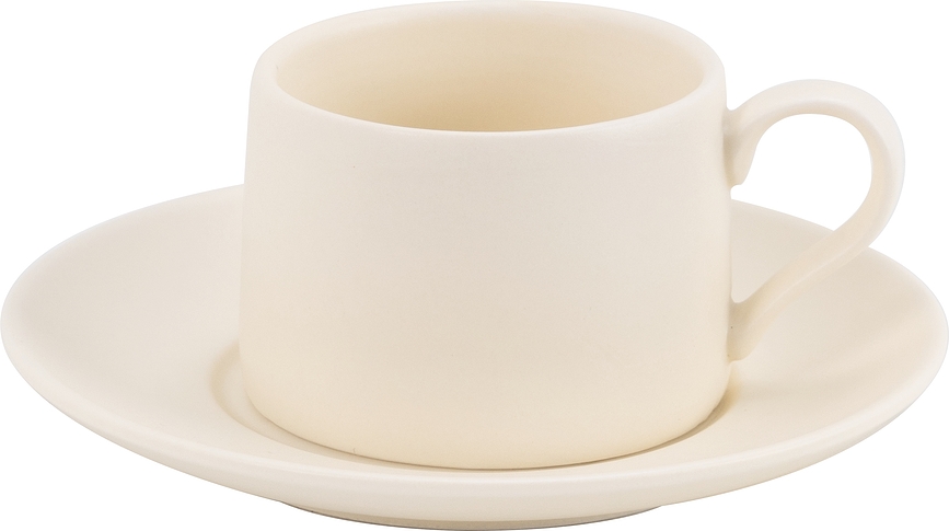 Levante Skodelica za kavo, 80 ml, barva slonovine, s krožničkom