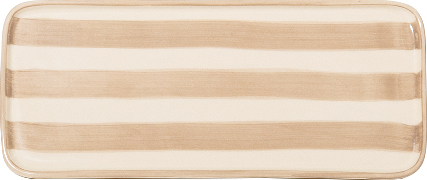 Lido Assiette de Service à rayures, 26,5 cm, couleur sable