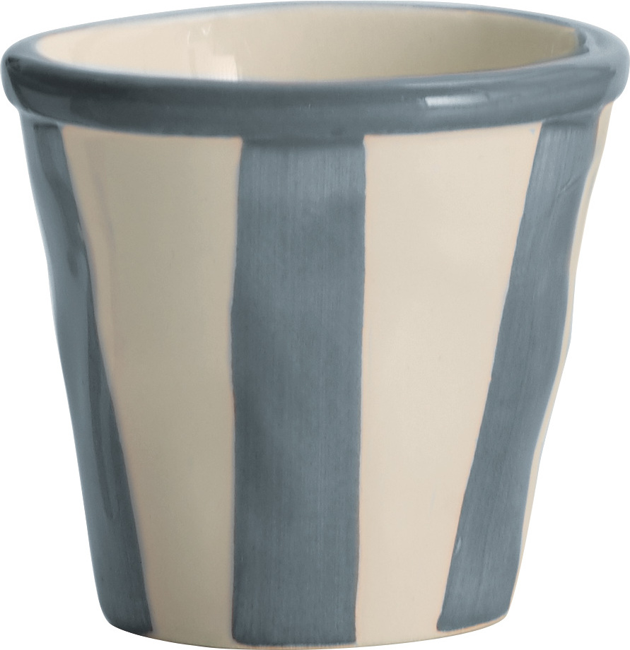 Lido Becher 70 ml gestreift grau