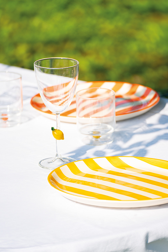 Lido Righe Assiette plate à rayures, 28 cm, orange