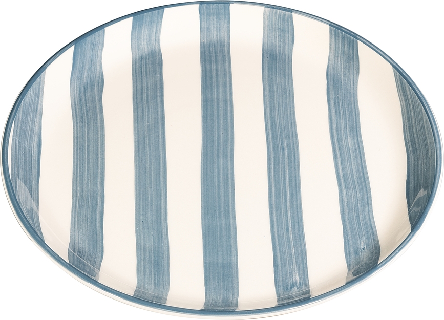 Lido Righe Πιάτο Φαγητού ριγέ, 28 cm, γκριζομπλέ
