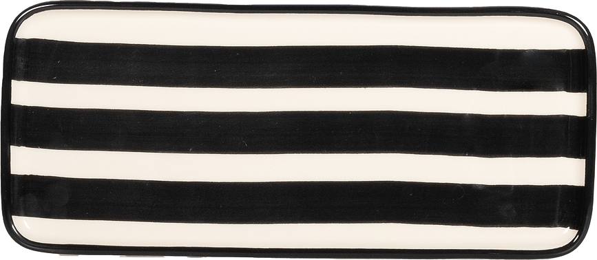 Lido Righe Servirni krožnik, pravokoten, 26,5 cm, črn