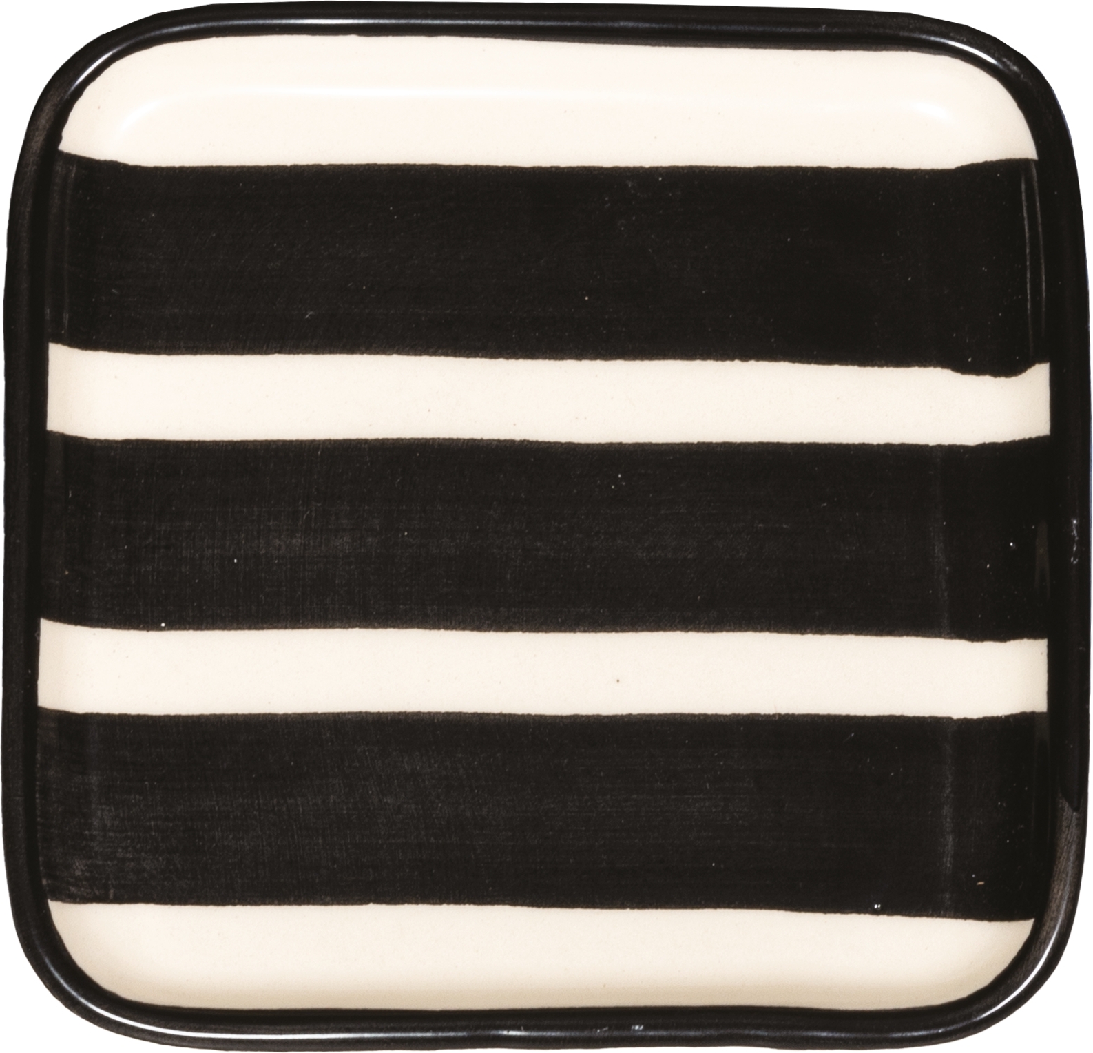 Lido Righe Snack-Teller 11 x 11 cm gestreift schwarz
