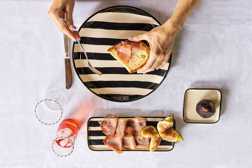 Lido Righe Tanjur 28 cm prugasti narančasti