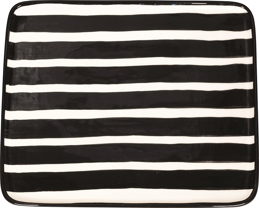 Lido Righe Tanjur prugasti 28 x 24 cm crni