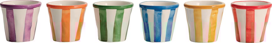 Lido Righe Tasse à rayures, 70 ml, orange