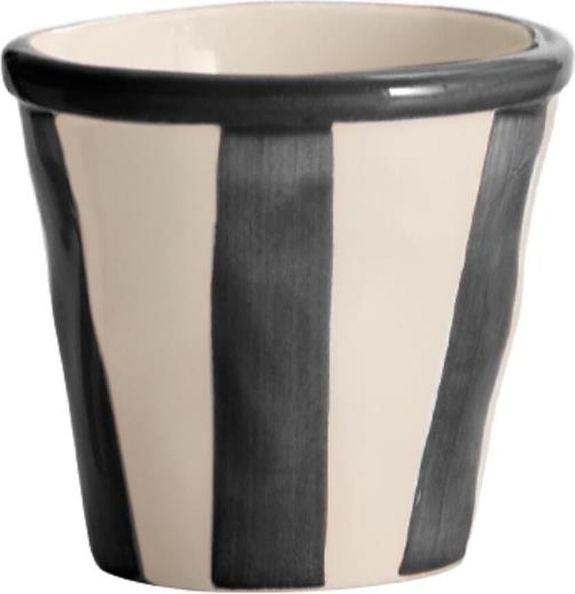 Lido Righe Tasse à rayures, 70 ml, noire