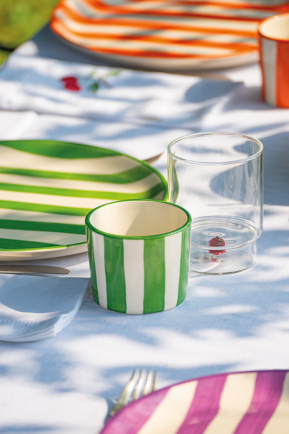 Lido Righe Tasses à rayures, 230 ml, Lot de 6