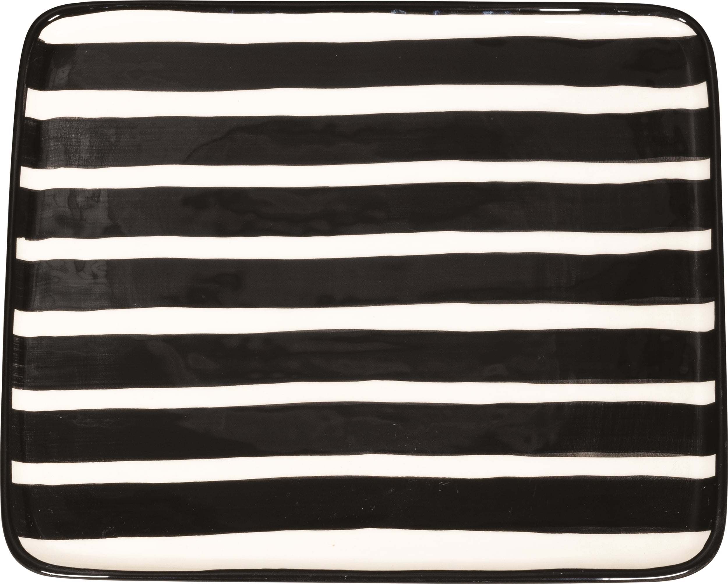 Lido Righe Teller für Mittagsgerichte 28 x 24 cm gestreift schwarz