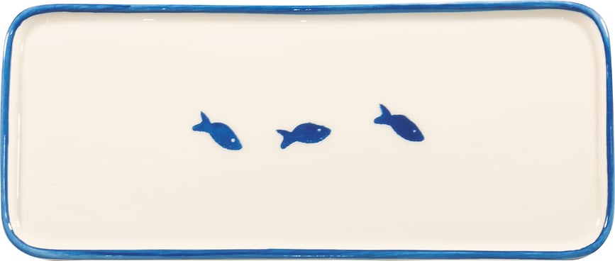 Lido Servierteller 26,5 cm mit Fischmuster hellblau