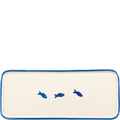 Lido Servierteller 26,5 cm mit Fischmuster hellblau