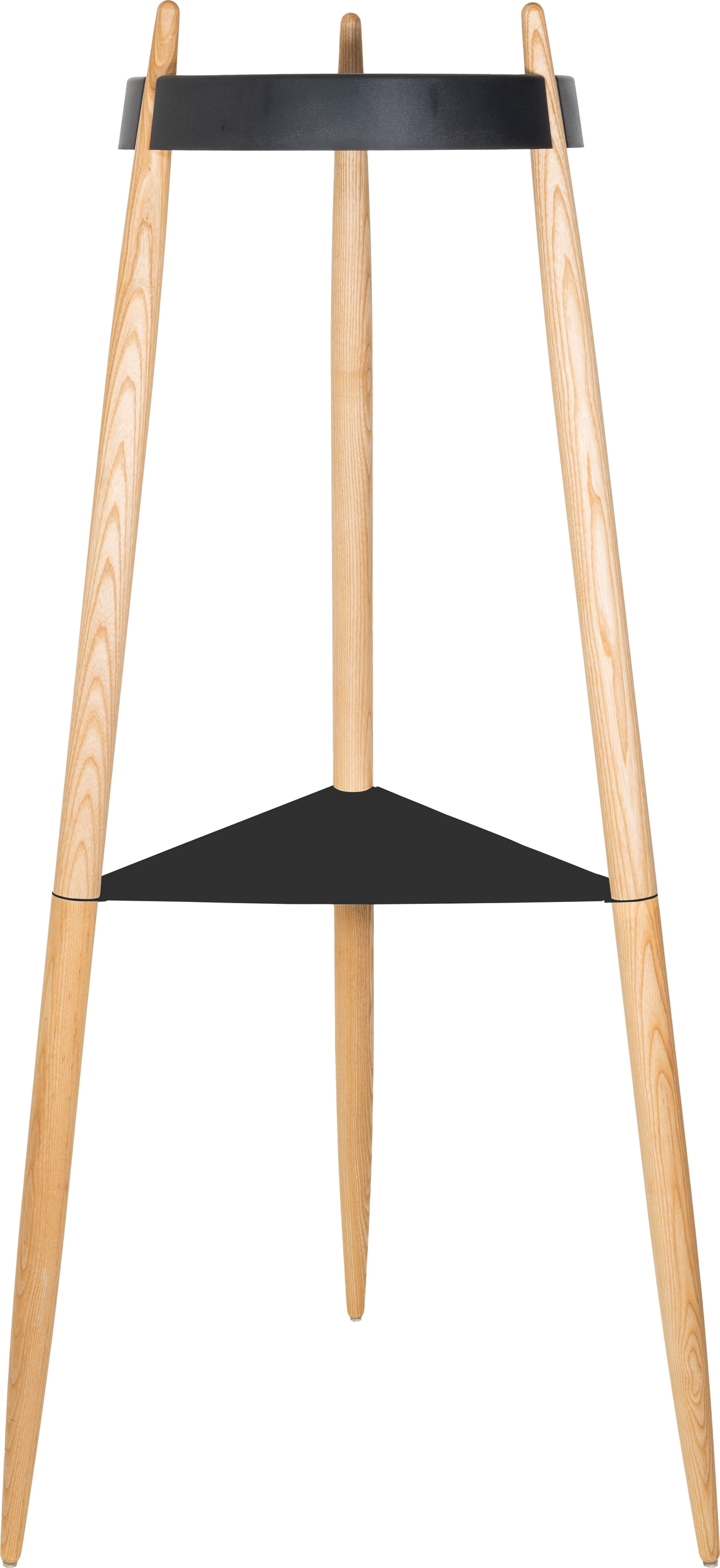 Liolà Beistelltisch 135 cm hoch schwarz mit hellen Eschenholzbeinen