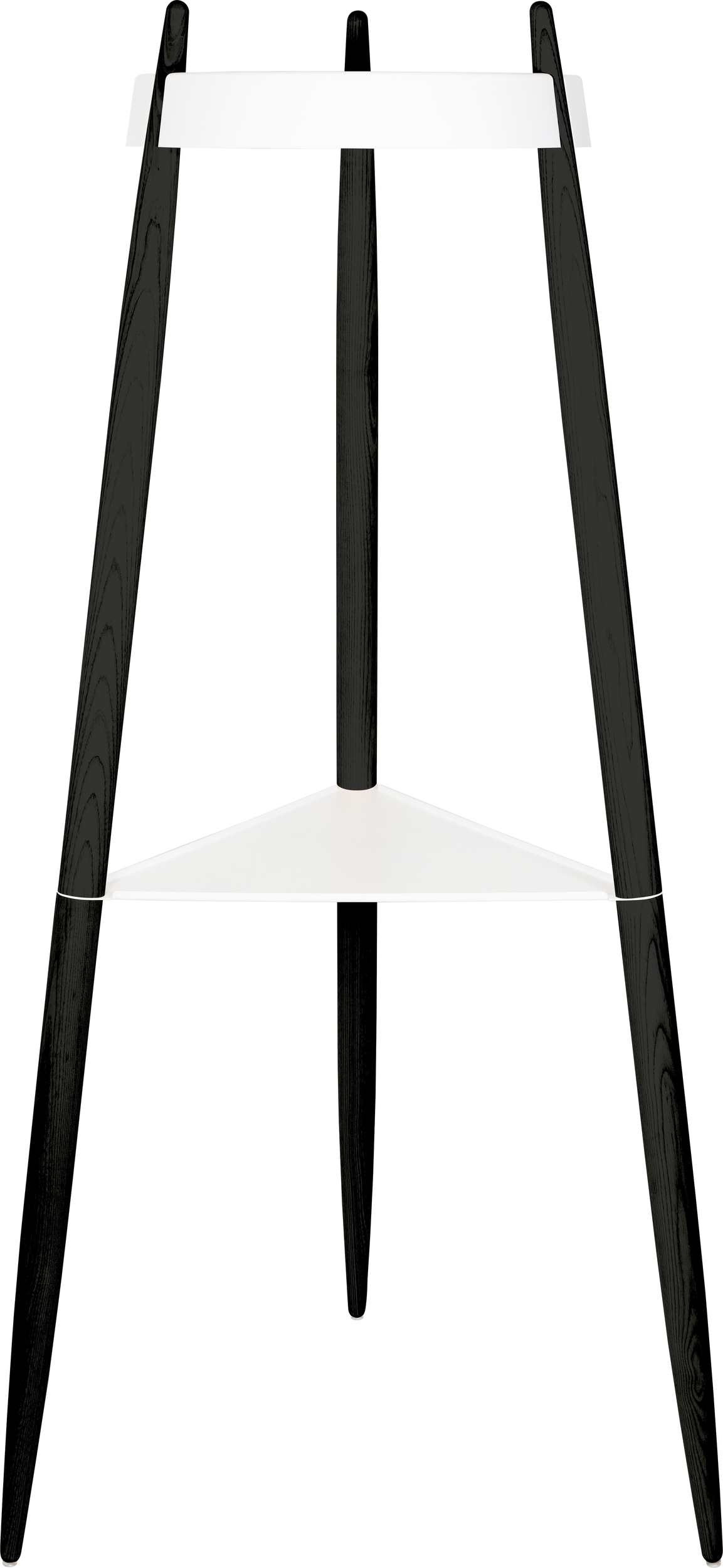 Liolà Beistelltisch 135 cm hoch weiß mit schwarzen Eschenholzbeinen
