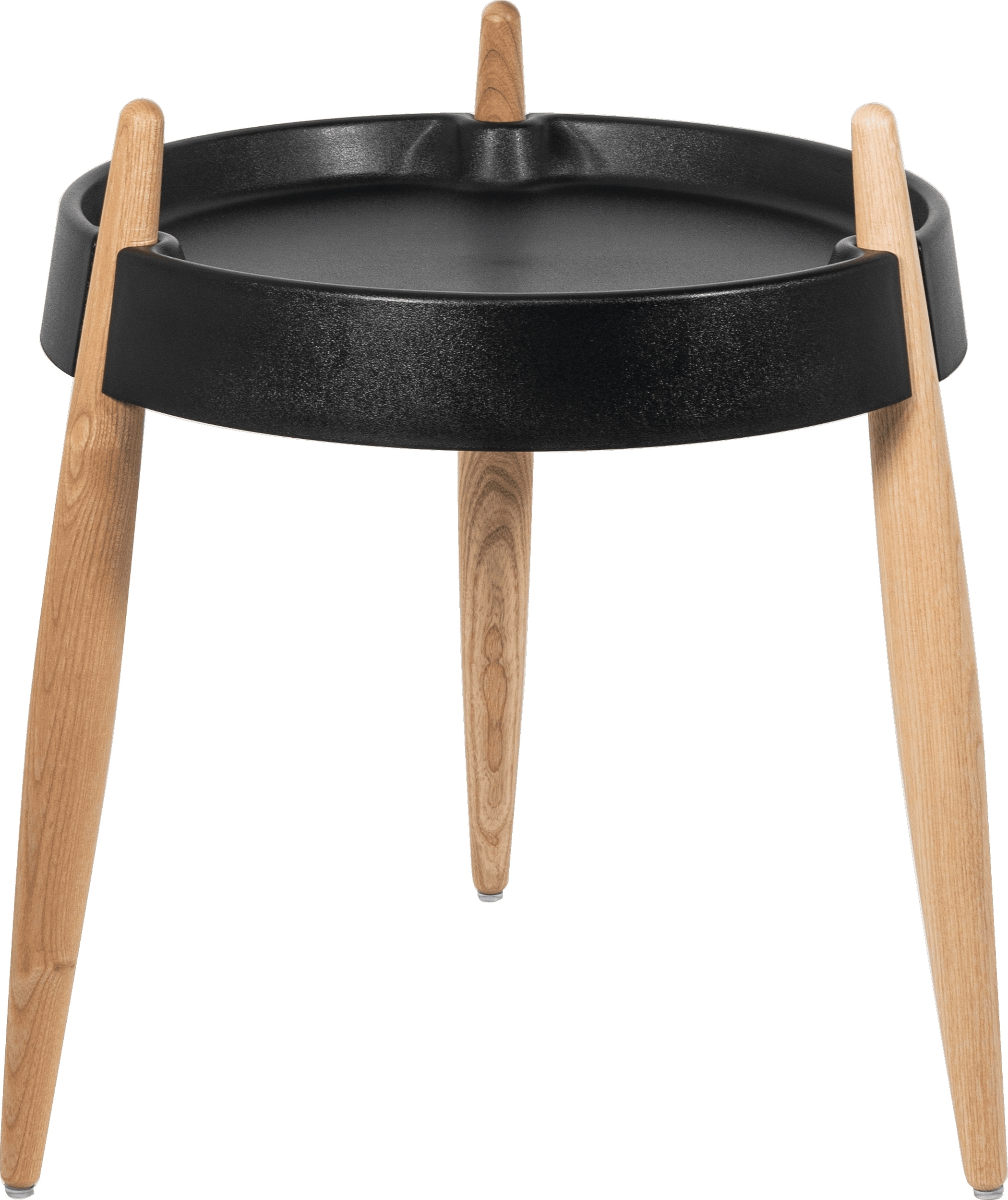 Liolà Beistelltisch 47 cm schwarz mit hellen Eschenholzbeinen
